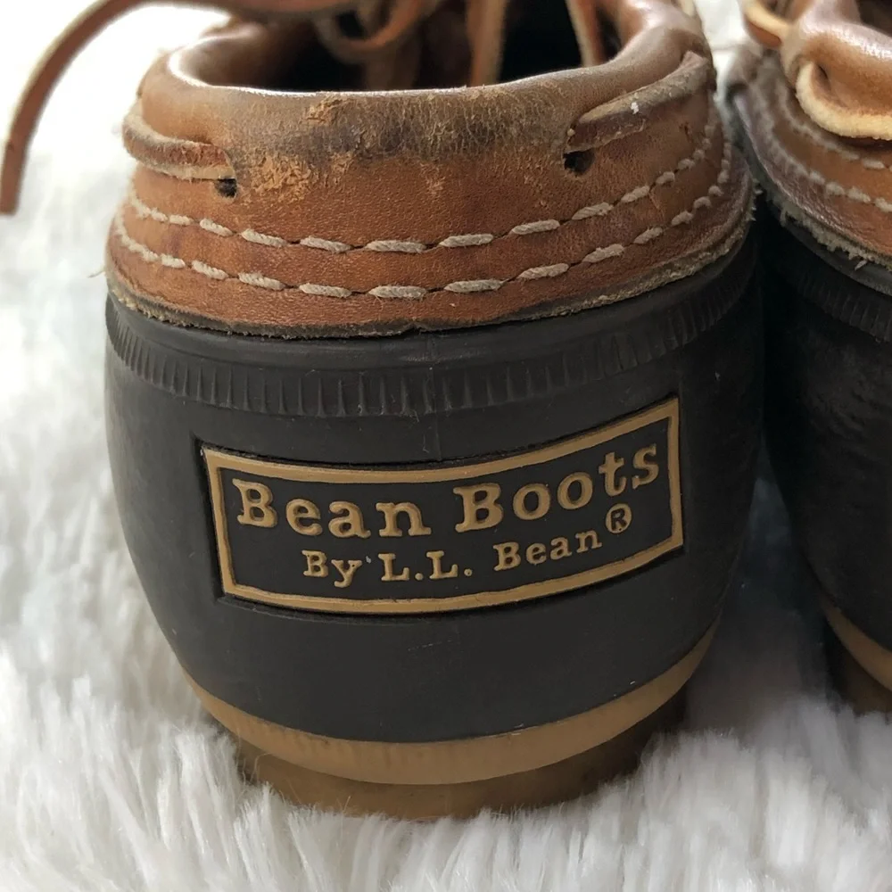 L.L. BEAN • Duck Boots Rubber Moc Tan Brown Ankle Bean Boots Size 8 - Picture 11 of 14